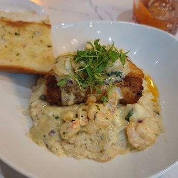 The Rouxpour - Blackened bass on Cajun shrimp risotto - Cajun/Creole Near Me - Sugar Land, Texas The Rouxpour - Blackened bass on Cajun shrimp risotto - Cajun/Creole Near Me - Sugar Land, Texas