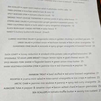 Passionfish - Menu (9/2/17) - Seafood Near Me - Pacific Grove, California