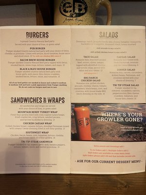 Menu photo 3 Embers Brew House Joseph, OR