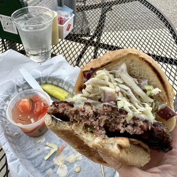 Callaghan's Irish Social Club - LA burger and cucumber salad - Burgers Near Me - Mobile, Alabama Callaghan's Irish Social Club - LA burger and cucumber salad - Burgers Near Me - Mobile, Alabama