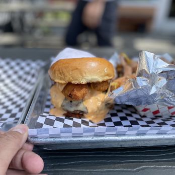 Grill 'Em All - 1/2 lb. Napalm Death Burger - Burgers Near Me - Long Beach, California Grill 'Em All - 1/2 lb. Napalm Death Burger - Burgers Near Me - Long Beach, California
