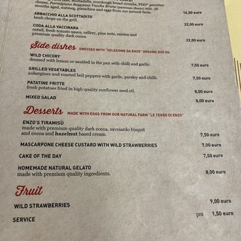 Da Enzo al 29 - Pg 2 of 2 of menu. - Roman Near Me - Rome, RM Da Enzo al 29 - Pg 2 of 2 of menu. - Roman Near Me - Rome, RM