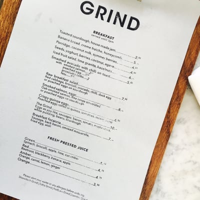 Menu photo 2 Shoreditch Grind London, XGL Menu photo 2 Shoreditch Grind London, XGL