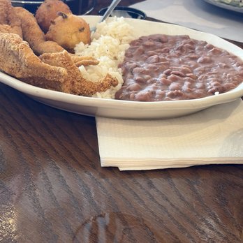 White Cap Seafood Restaurant - Red beans and rice with piece of catfish - Seafood Near Me - Gulfport, Mississippi White Cap Seafood Restaurant - Red beans and rice with piece of catfish - Seafood Near Me - Gulfport, Mississippi