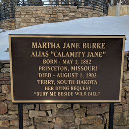 Plaque for Calamity Jane grave Plaque for Calamity Jane grave