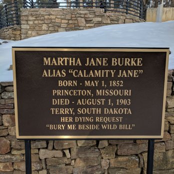 Mt Moriah Cemetery - Plaque for Calamity Jane grave - Funeral Services & Cemeteries Near Me - Deadwood, South Dakota Mt Moriah Cemetery - Plaque for Calamity Jane grave - Funeral Services & Cemeteries Near Me - Deadwood, South Dakota