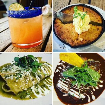 Mole Mexican Kitchen - Guava margarita, iron skillet cornbread, shrimp enchiladas, & chicken mole enchiladas. - Mexican Near Me - Sedona, Arizona