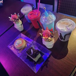 Collection of Final Fantasy drinks and snacks.