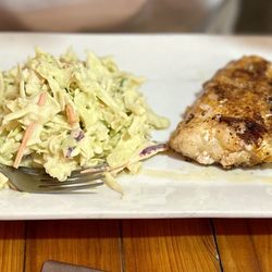 Two Dudes Seafood Restaurant - Swordfish and wasabi slaw