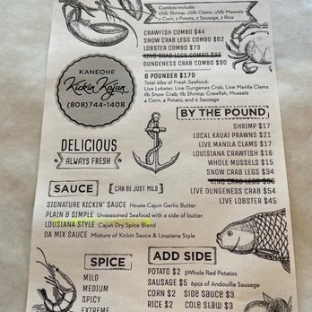 Kickin Kajun - Menu 08/2021 - Cajun/Creole Near Me - Kaneohe, Hawaii Kickin Kajun - Menu 08/2021 - Cajun/Creole Near Me - Kaneohe, Hawaii