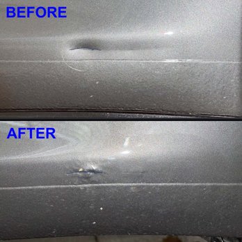 Fix-A-Dent Now - Top was the initial dent. Bottom is after his work. - Mobile Dent Repair Near Me Fix-A-Dent Now - Top was the initial dent. Bottom is after his work. - Mobile Dent Repair Near Me