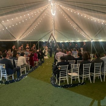 West River House - Wedding outside beautiful canopy. - Venues & Event Spaces Near Me - New Braunfels, Texas
