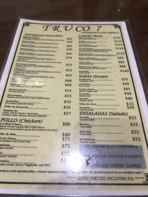 Menu photo 4 Truco 7 Guanajuato, GUA Menu photo 4 Truco 7 Guanajuato, GUA