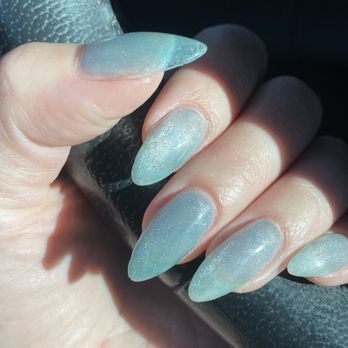 Bombshell Nails & Spa - Cat eye gel polish over clear dip powder - Nail Salons Near Me - Elk Grove, California Bombshell Nails & Spa - Cat eye gel polish over clear dip powder - Nail Salons Near Me - Elk Grove, California