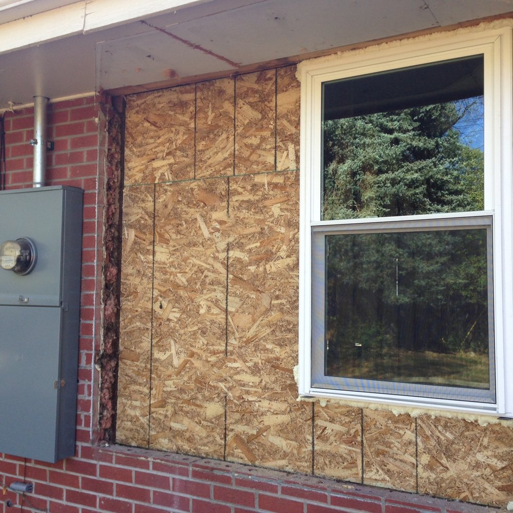 Masonry Restoration - 1958 Ranch removed a Bay Window replaced dbl hung April 2017 - Stucco Services Near Me - Aurora, Colorado
