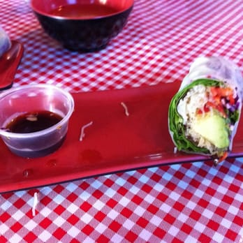 Koriente - Summer Roll (with one half eaten) - Asian Fusion Near Me - Austin, Texas