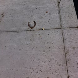 Outlaws Only - Horseshoes in the cement! Cool!