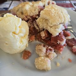 The Quentin Haus - Strawberry rhubarb crumble pie. If it's rhubarb season and they have it. Get it.