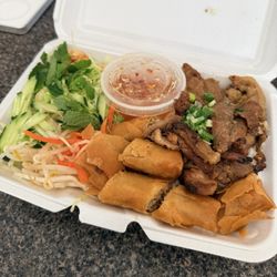 Saigon Sandwich House - Grilled Pork Vermicelli (Bún Heo Nướng) +eggrolls