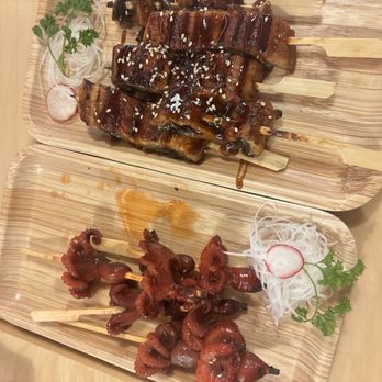 Sushi Haya - Eel and baby octopus skewers - Japanese Near Me - Missouri City, Texas