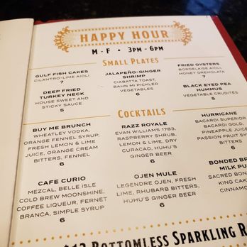 Curio Bistro - Happy hour menu - Cajun/Creole Near Me - New Orleans, Louisiana