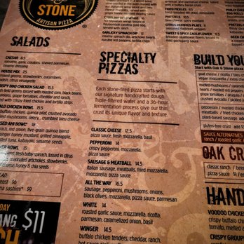 Oak & Stone - Menu - Pizza Near Me - Bradenton, Florida