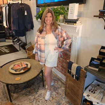 Rust & Refined - My new outfit! Romper, flannel and shoes! - Men's Clothing Near Me - Surf City, North Carolina