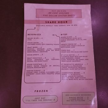 Pink Shark - Menu - Music Venues Near Me - San Antonio, Texas