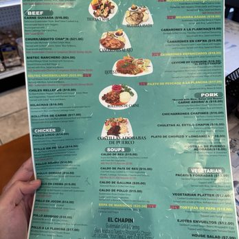 El Chapin - Menu 7/2025 - Latin American Near Me - Durham, North Carolina