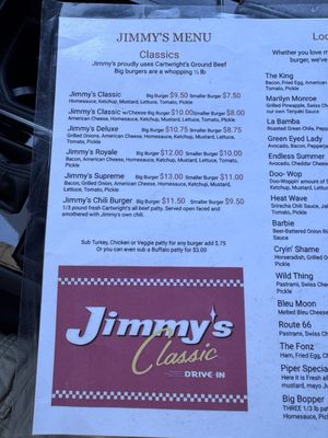 Menu photo 2 Jimmy's Classic Drive-In Grants Pass, OR Menu photo 2 Jimmy's Classic Drive-In Grants Pass, OR