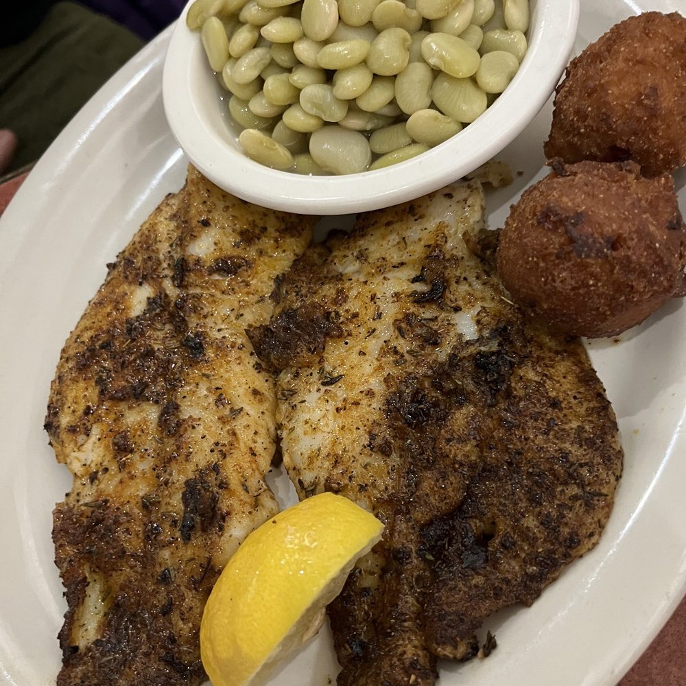 Jim Shaw's Restaurant - Yellow Fish w/ butter beans & those Fried Bon Bons! - Seafood Near Me - Macon, Georgia Jim Shaw's Restaurant - Yellow Fish w/ butter beans & those Fried Bon Bons! - Seafood Near Me - Macon, Georgia