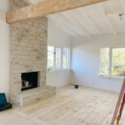 Over grouted stone fireplace Over grouted stone fireplace