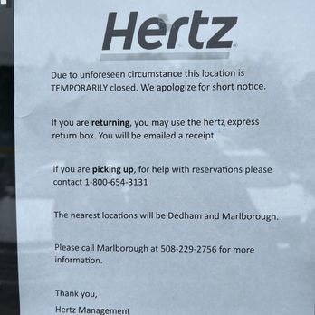 Hertz Rent A Car - Not open... when I have a reservation? UGH - Car Rental Near Me - Natick, Massachusetts Hertz Rent A Car - Not open... when I have a reservation? UGH - Car Rental Near Me - Natick, Massachusetts