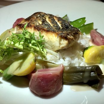 The View - Striped bass with jasmine rice, beets, leeks. - Breakfast & Brunch Near Me - Lake Placid, New York