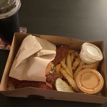 Main Chick Hot Chicken - Combo 1 (chicken sandwich, chicken tender, and French fries) I added a side of ranch and a soda as they are not included in the combo - Chicken Shop Near Me - Long Beach, California Main Chick Hot Chicken - Combo 1 (chicken sandwich, chicken tender, and French fries) I added a side of ranch and a soda as they are not included in the combo - Chicken Shop Near Me - Long Beach, California