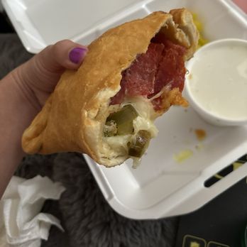 Tony's Pizzeria - Pepperoni & jalapeño calzone with a side of their homemade ranch . - Pizza Near Me - Lodi, California Tony's Pizzeria - Pepperoni & jalapeño calzone with a side of their homemade ranch . - Pizza Near Me - Lodi, California