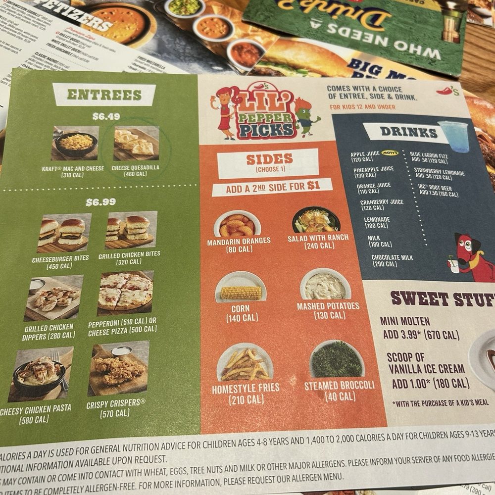 Chili's - Kids menu - American Near Me - Dallas, Texas Chili's - Kids menu - American Near Me - Dallas, Texas
