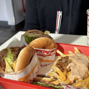 In-N-Out Burger - Cheeseburger with grilled onion, double double with grilled onion, animal style fries - Burgers Near Me - Los Angeles, California In-N-Out Burger - Cheeseburger with grilled onion, double double with grilled onion, animal style fries - Burgers Near Me - Los Angeles, California