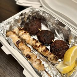 Furaibo Restaurant - Mune Niku (2 Skewers) and Shiitake (1 Skewer)