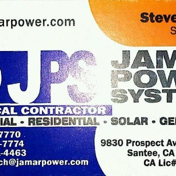 Jamar Power Systems - Call him, you won't be disappointed. - Solar Installation Near Me - Santee, California