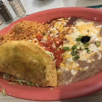 Maria Bonita - The #8 taco and enchilada. There was cheese everywhere! Pretty good. - Mexican Near Me - Agua Dulce, California Maria Bonita - The #8 taco and enchilada. There was cheese everywhere! Pretty good. - Mexican Near Me - Agua Dulce, California