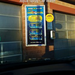 Aqua Spray Car Wash - Menu for the touch-free machine wash bays