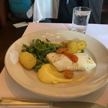 Chez Panisse - Northern halibut with green beans, peperonata, new potatoes, and aïoli, $45 - New American Near Me - Berkeley, California