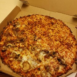 Domino's Pizza - Half Cheese/Half Philly Steak, Mushroom & Provolone Cheese Thin Crust Pizza
