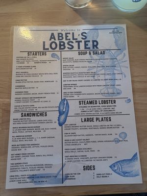 Menu photo 1 Abel's Lobster Mount Desert, ME