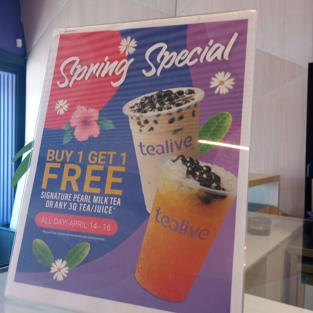 Tealive - Special this weekend April 14-16, 2023. - Sandwiches Near Me - Ottawa, Ontario Tealive - Special this weekend April 14-16, 2023. - Sandwiches Near Me - Ottawa, Ontario