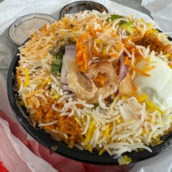 Biryani Pot Express - Special Boneless Chicken BIryani To Go Order with Raita and Masala condiment on the side. - Indian Near Me - Irvine, California Biryani Pot Express - Special Boneless Chicken BIryani To Go Order with Raita and Masala condiment on the side. - Indian Near Me - Irvine, California