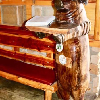 Missouri Hick Barbeque - Pig Standing near the door that hold a guest book. Sign your name & let them know where you are from. - Barbeque Near Me - Cuba, Missouri