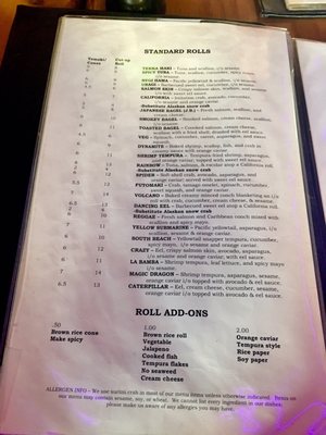 Menu photo 7 Sushi Rock Cafe Fort Lauderdale, FL