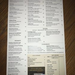 Ds Modern Caribbean - Their tasty menu.